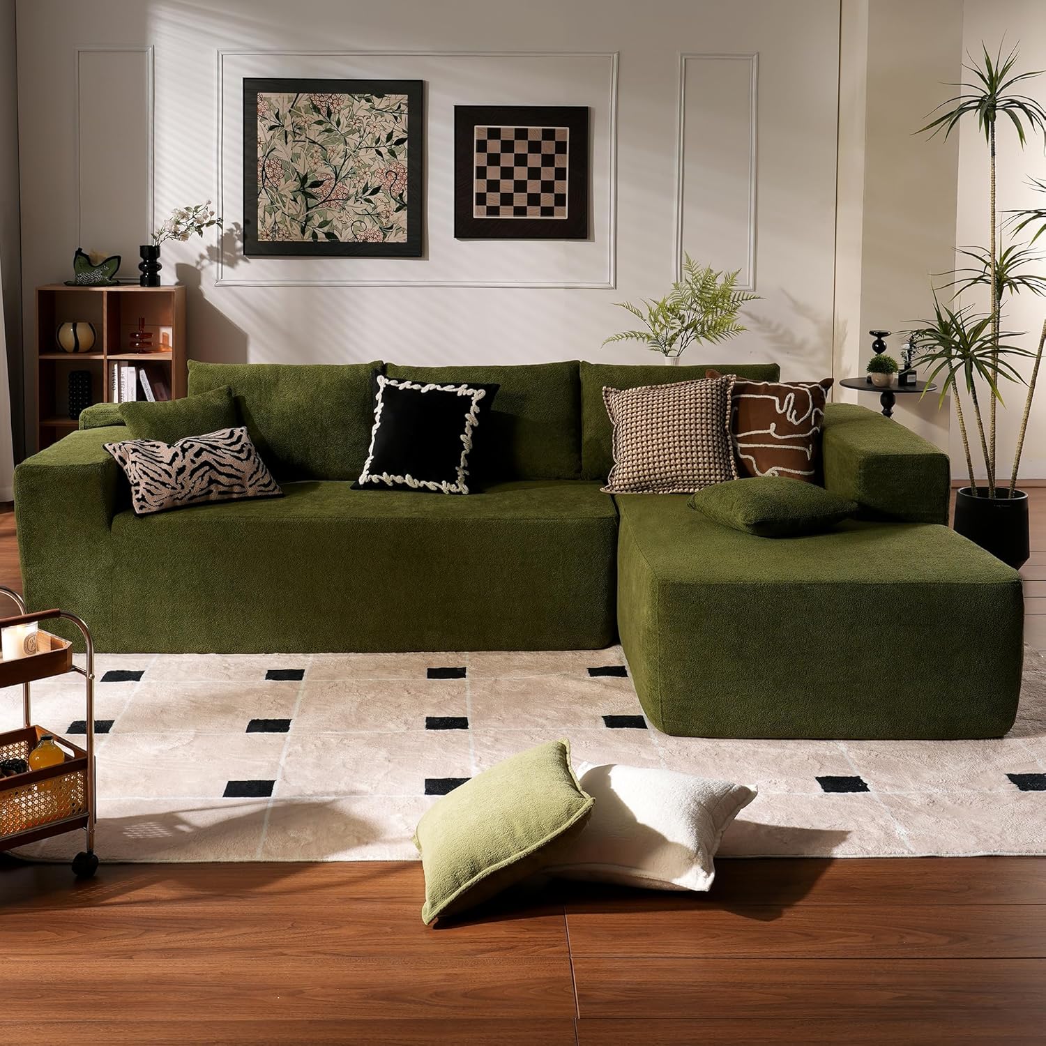 Canapé Ovios 104" Cloud Section Fauteuil en L, canapé modulaire moderne