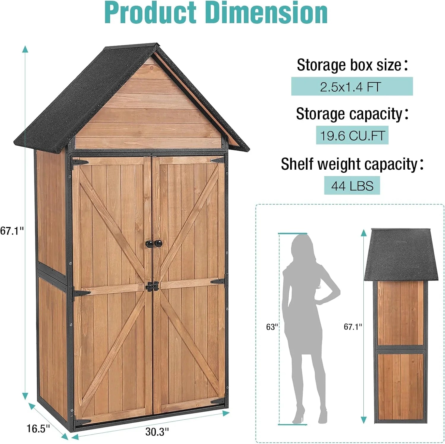 Sheds Outdoor Storage Garden Shed with Metal Frame Structure and Adjustable Shelves Large Capacity Storage Tool Cabinet Box