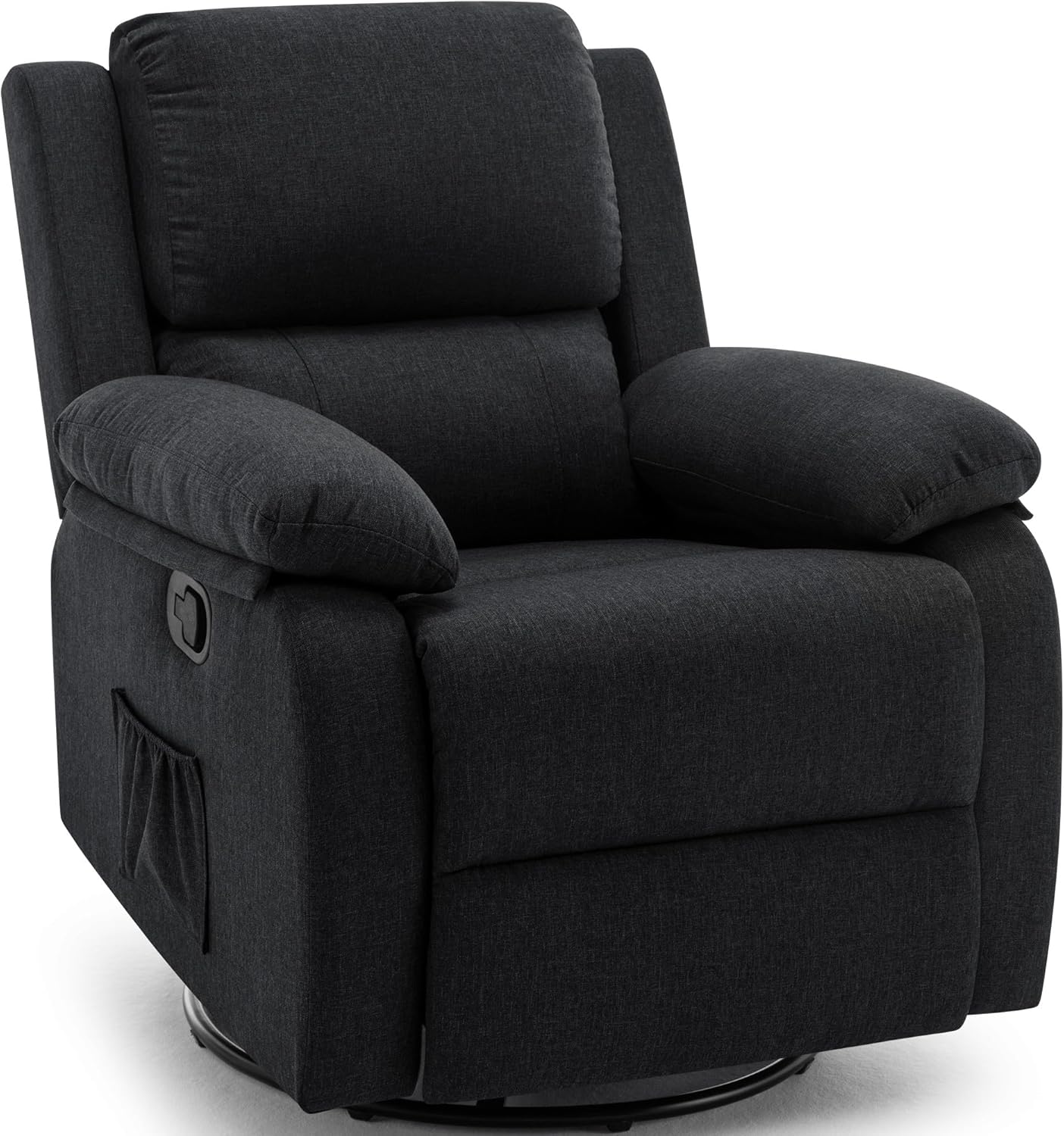 Fauteuil à bascule inclinable pivotant à 360 degrés en tissu coulissant