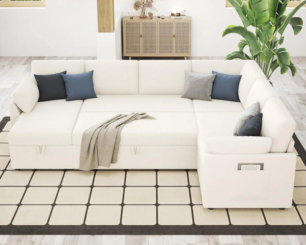 Canapé-lit VanAcc, canapé-lit avec méridienne de rangement - Canapé-lit 2 en 1 pour salon, canapé-lit confortable