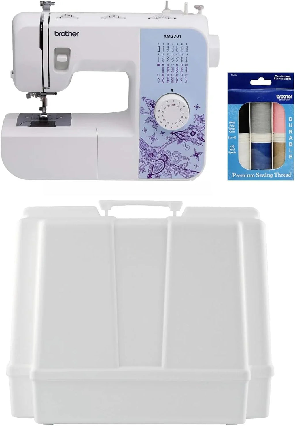 Machine à coudre Brother XM2701, légère, complète, 27 points, 6 pieds inclus