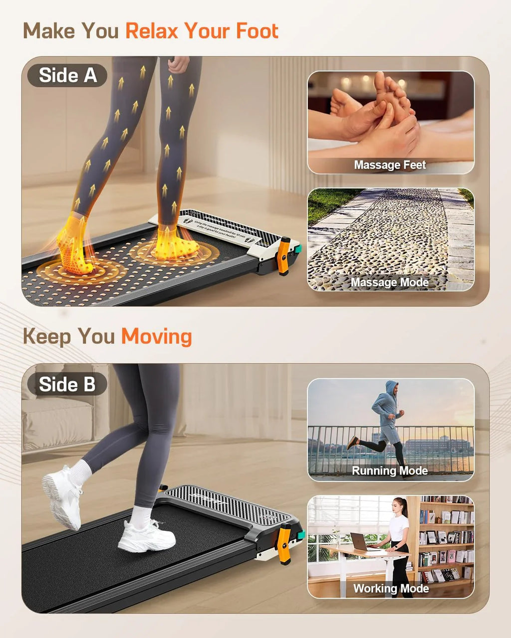 Tapis de course incliné Akluer 2,5 CV, petit tapis de course sous le bureau avec télécommande et écran LED