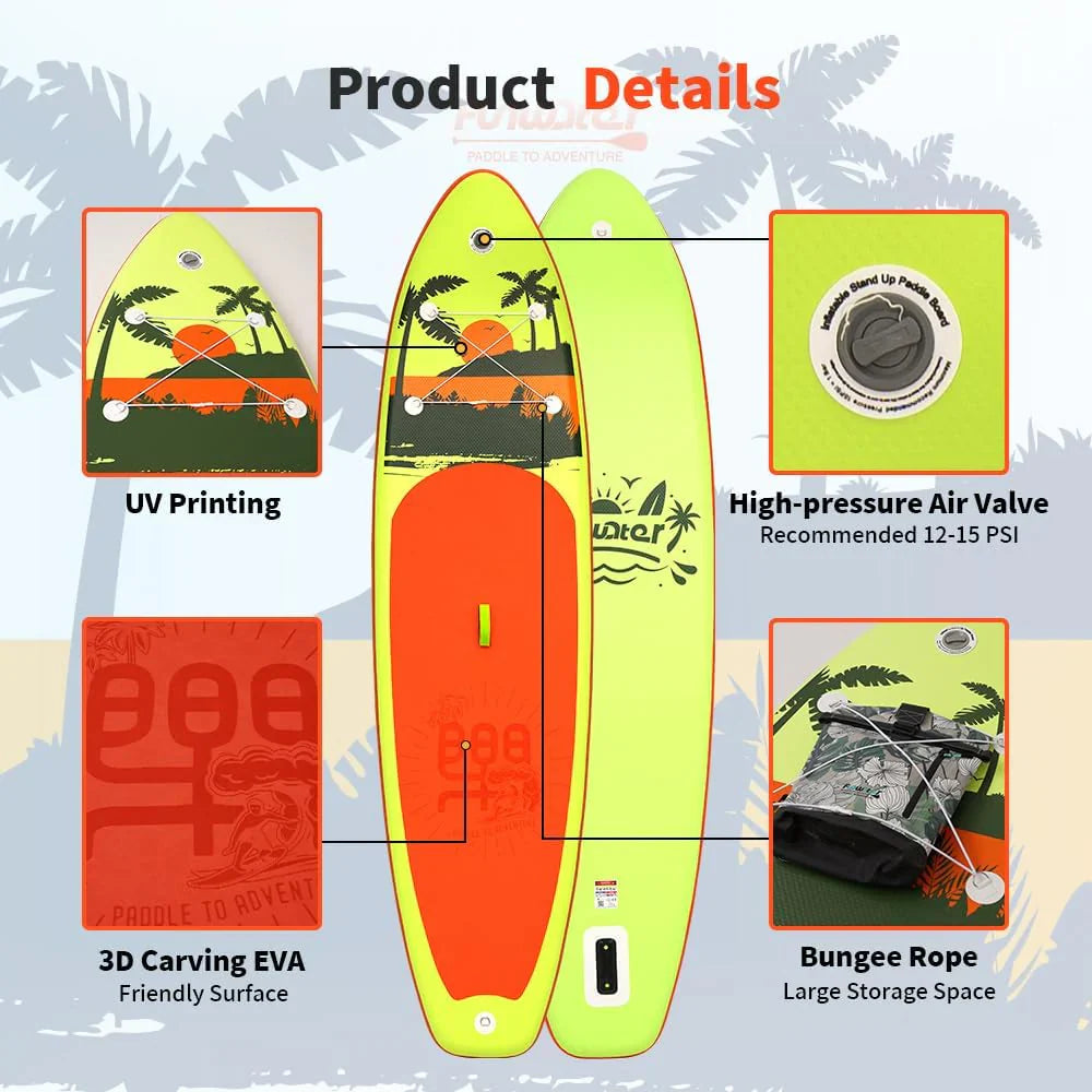 FunWater Stand Up Paddle Board Planche de paddle gonflable ultralégère avec accessoires SUP