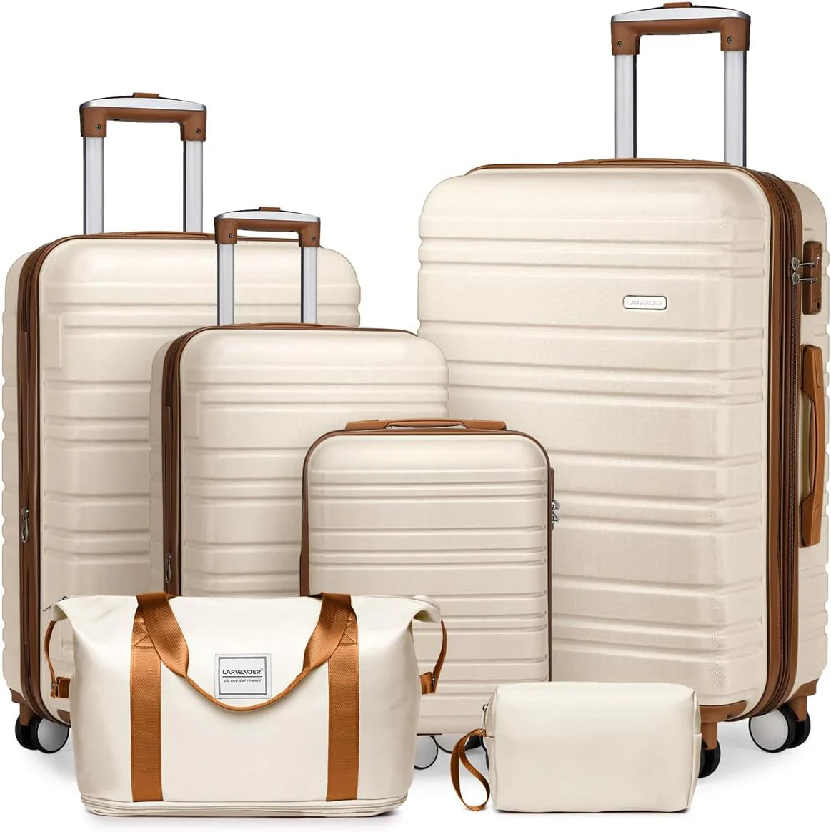 Ensemble de bagages 6 pièces, ensemble de valises rigides extensibles avec roulettes pivotantes, ensemble de bagages à roulettes légers