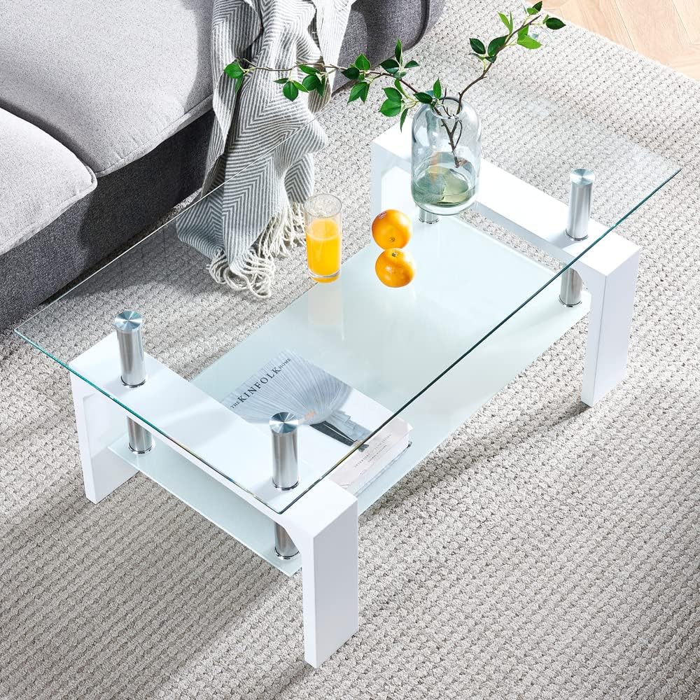 Table basse rectangulaire de salon, table basse d'appoint moderne