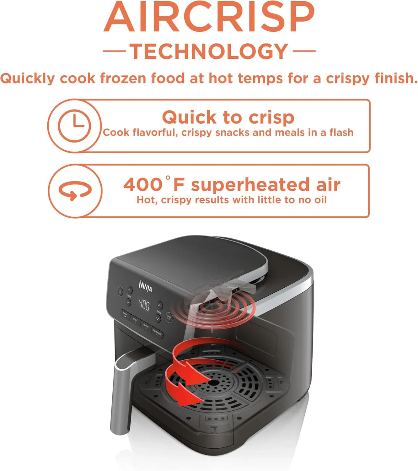 Friteuse à air Ninja Air Fryer Pro 5 pintes 4 en 1 qui fait frire, cuire, réchauffer et déshydrater à l'air