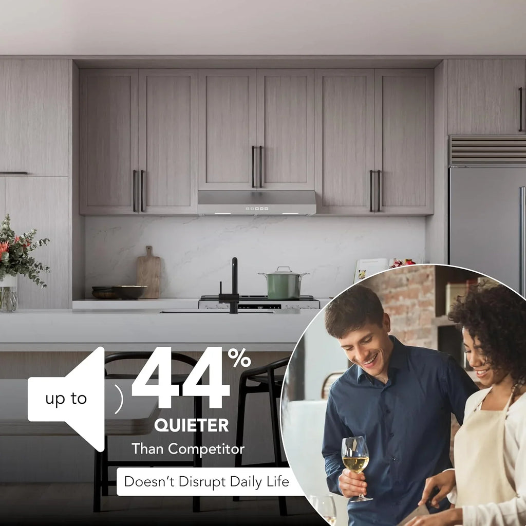 Hotte de cuisinière sous-armoire Broan-NuTone Glacier à trois vitesses avec éclairage DEL, conforme aux normes ADA