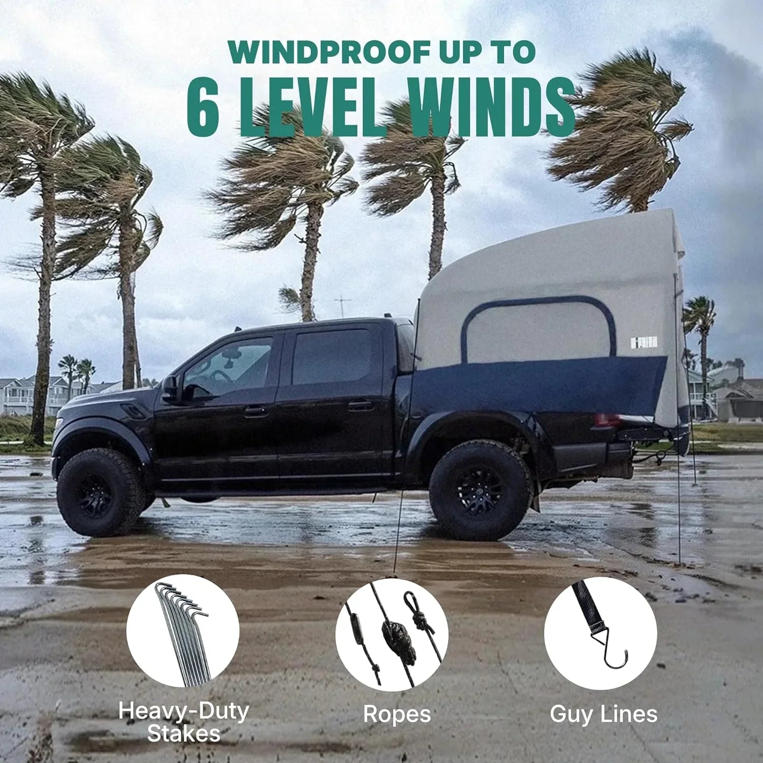 Tente de camion gonflable de 1,6 à 2,4 m, adaptée à 2+1 personnes/famille