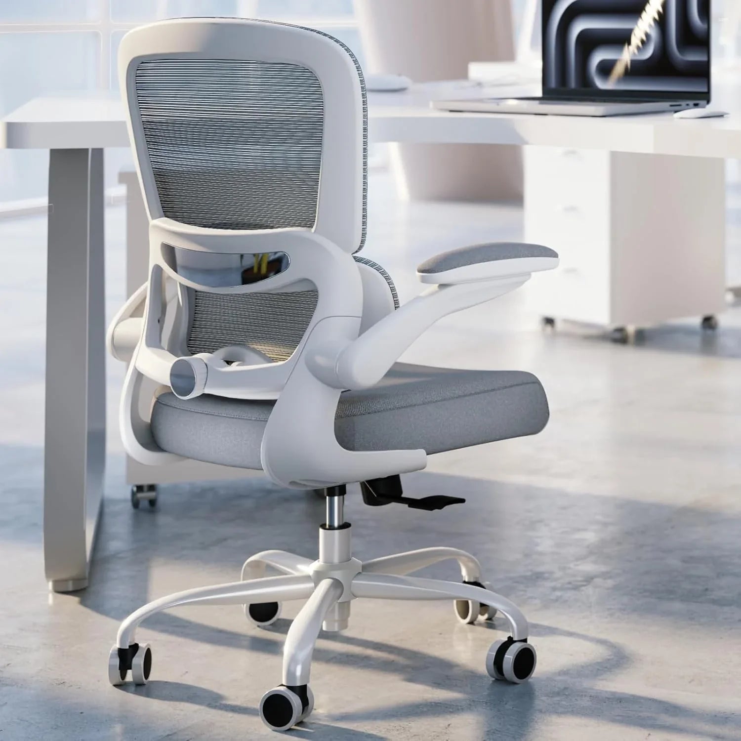 Chaise de bureau ergonomique TRALT, capacité de 150 kg, en maille, avec roulettes