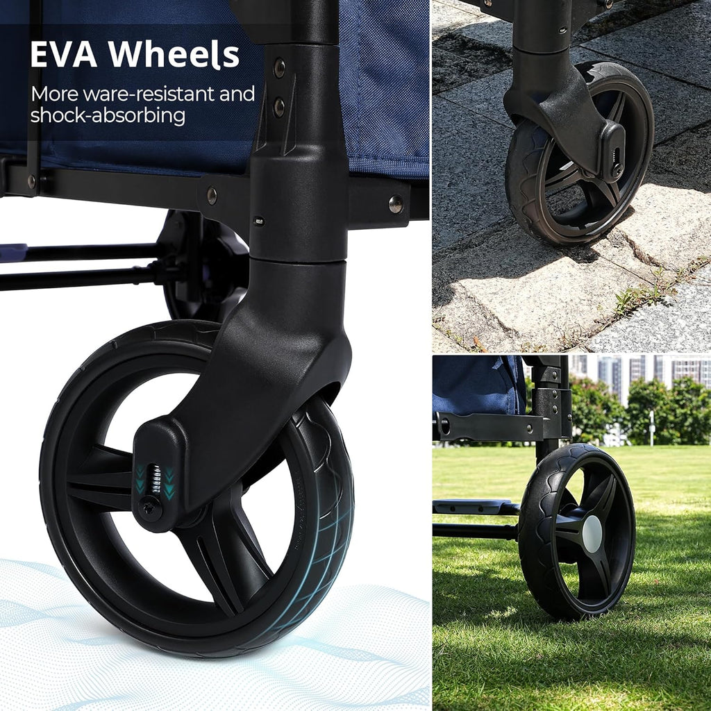 Poussette Wagon pour enfants, Poussette Wagon pour tout-petits 2 places, Poussette tout-terrain pour bébé en plein air