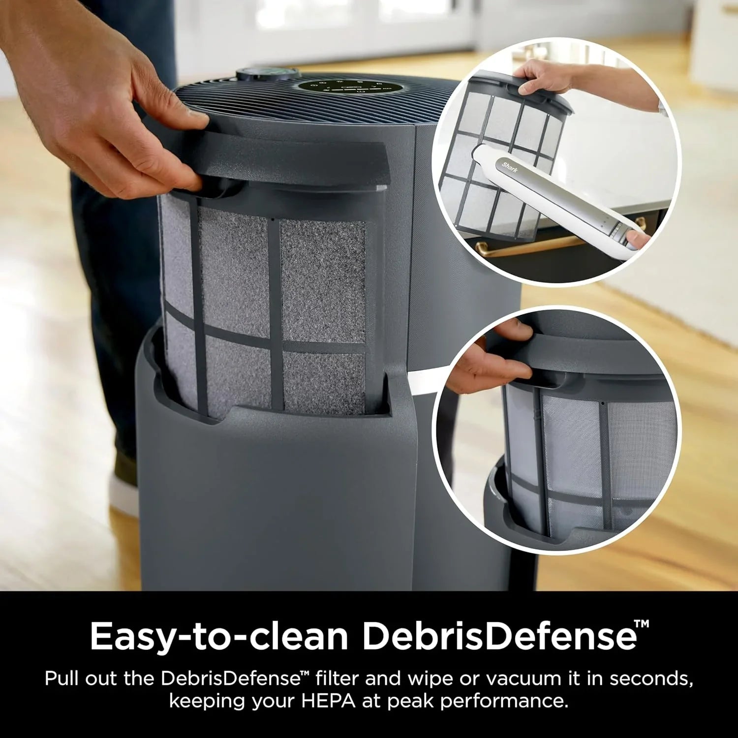 Purificateur d'air Compact Pro avec filtration HEPA longue durée, pour squames d'animaux, poussière, fumée, allergènes, jusqu'à 250 pi².