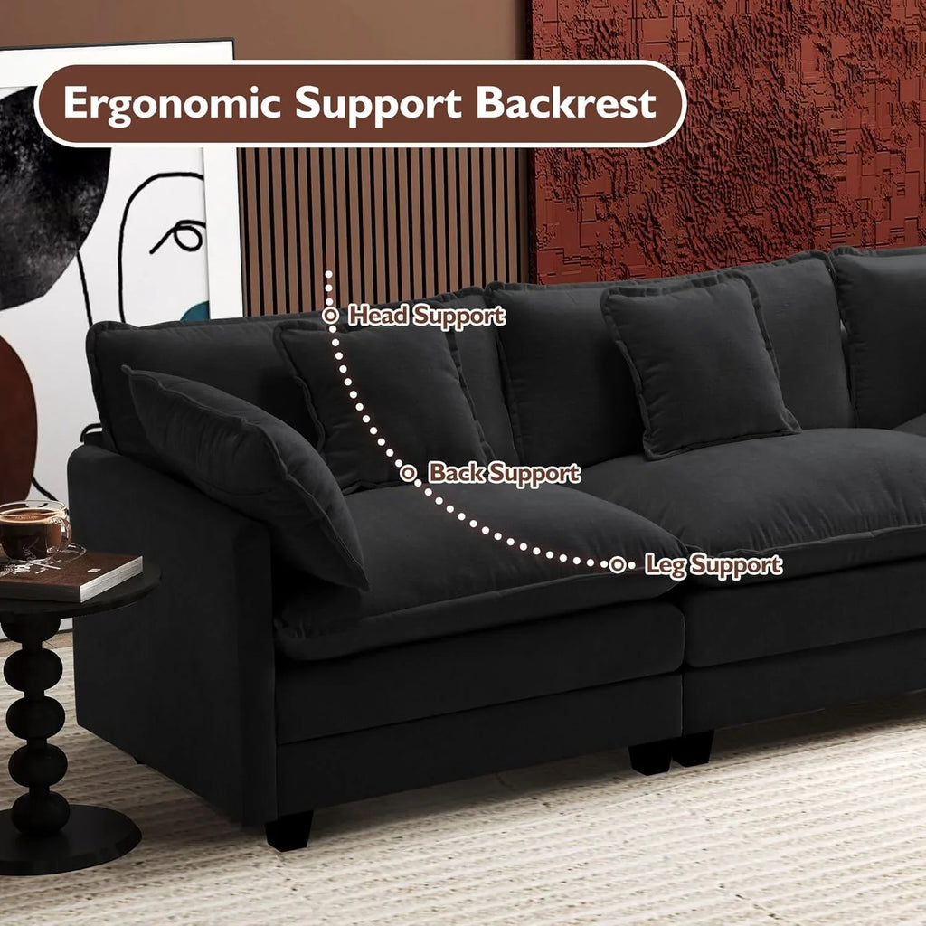 Canapé modulaire moderne en forme de U de 146 pouces d'ihanherry