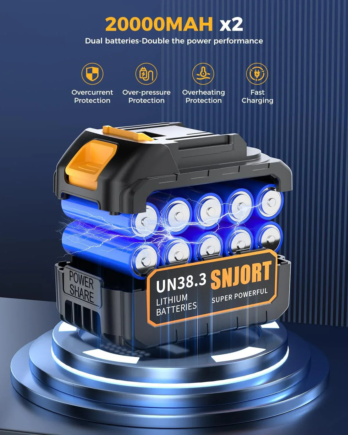 Souffleur à feuilles sans fil avec batterie et chargeur, buse allongée, souffleur turboréacteur pour le nettoyage de la cour