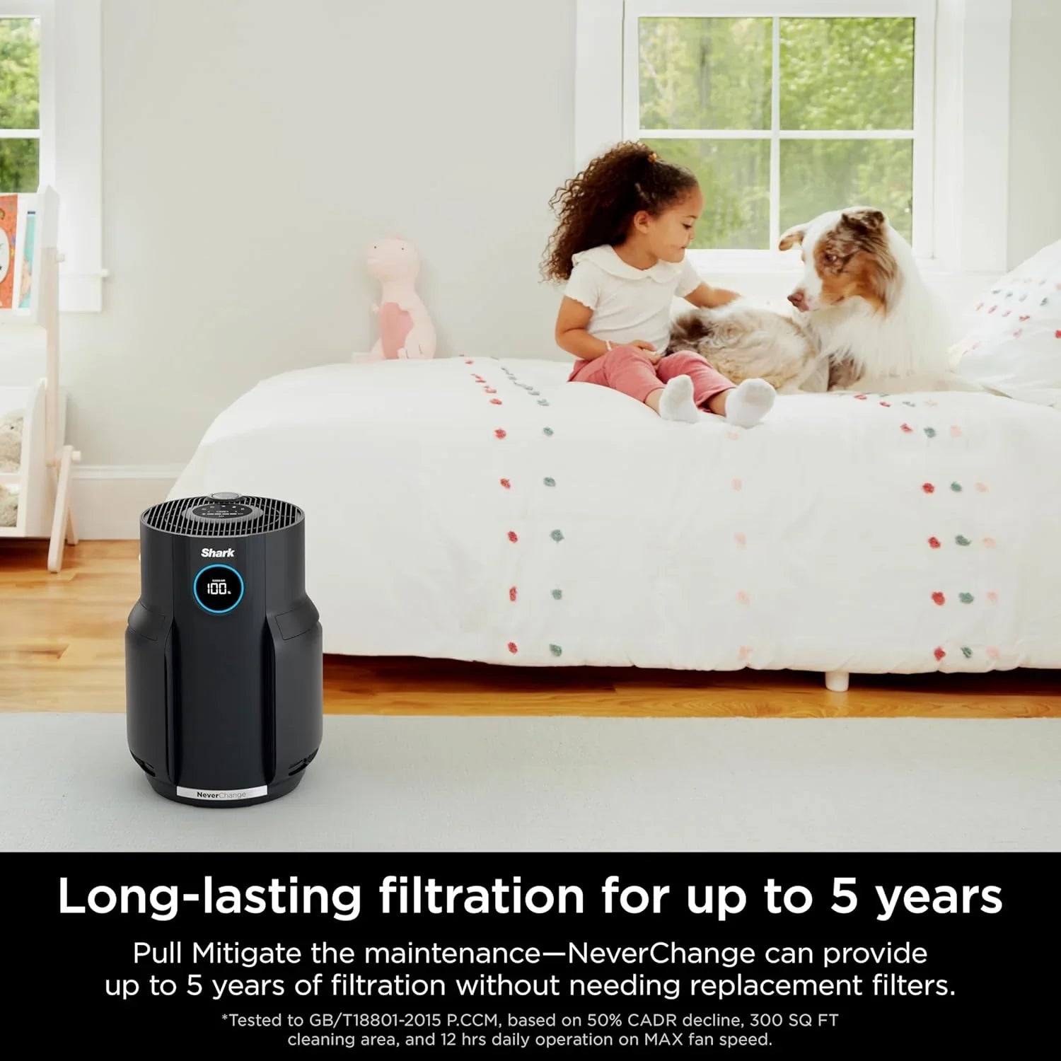 Purificateur d'air Compact Pro avec filtration HEPA longue durée, pour squames d'animaux, poussière, fumée, allergènes, jusqu'à 250 pi².
