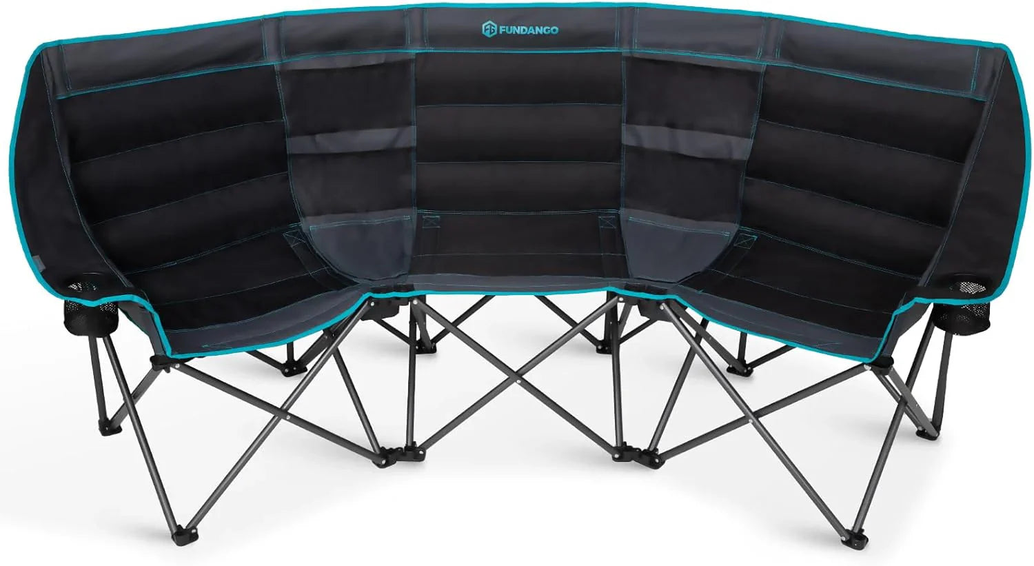 Chaise de camping double avec glacière Chaise de camping pliante extra large pour 3 personnes avec capacité de charge de 1 000 livres