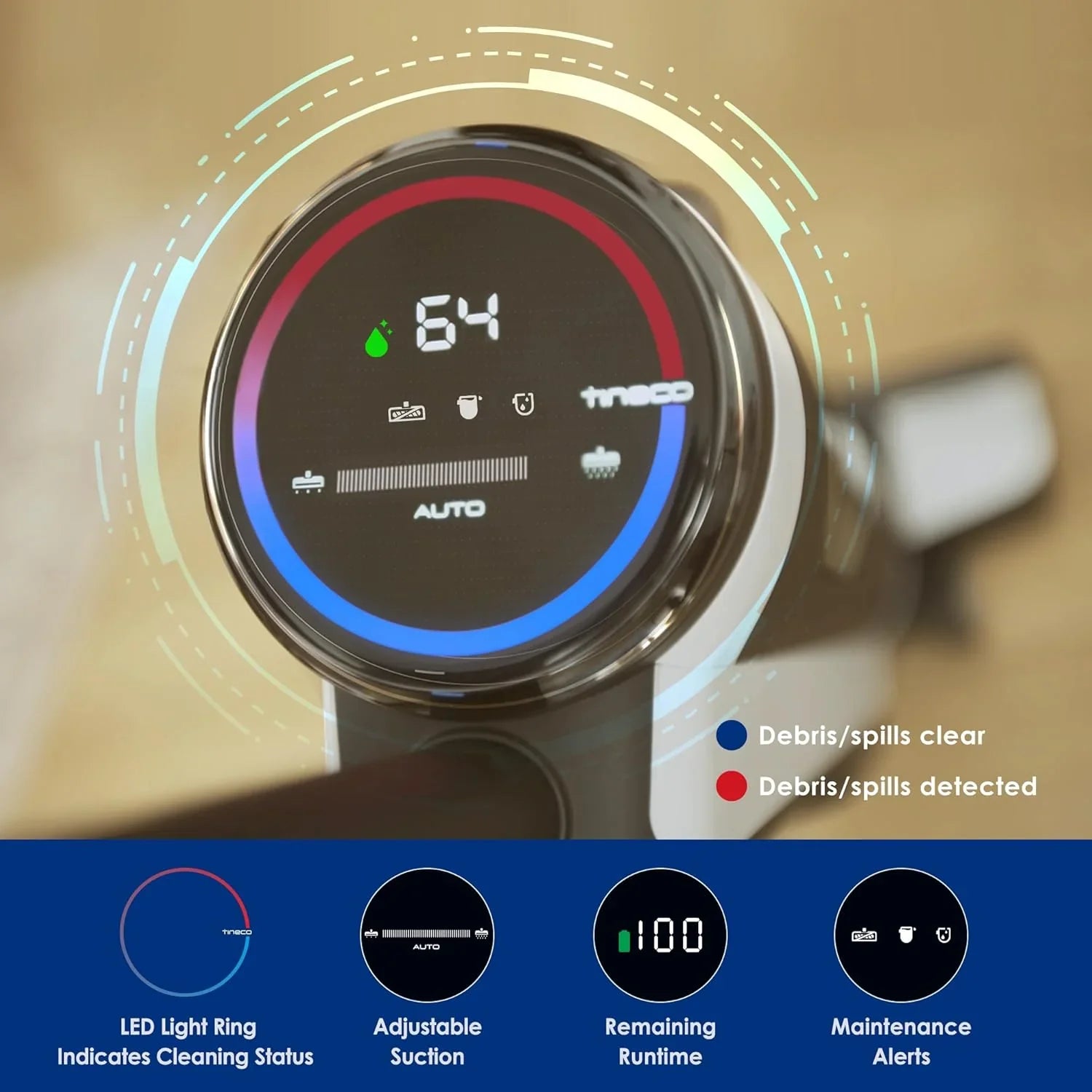 Nettoyeur et serpillière sans fil pour sols secs et humides
