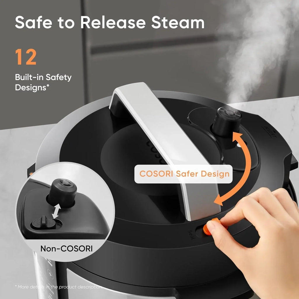 Autocuiseur multifonction en acier inoxydable COSORI de 6 litres avec pot intérieur en céramique pour le riz, la cuisson lente, la cuisson sous vide et les sautés