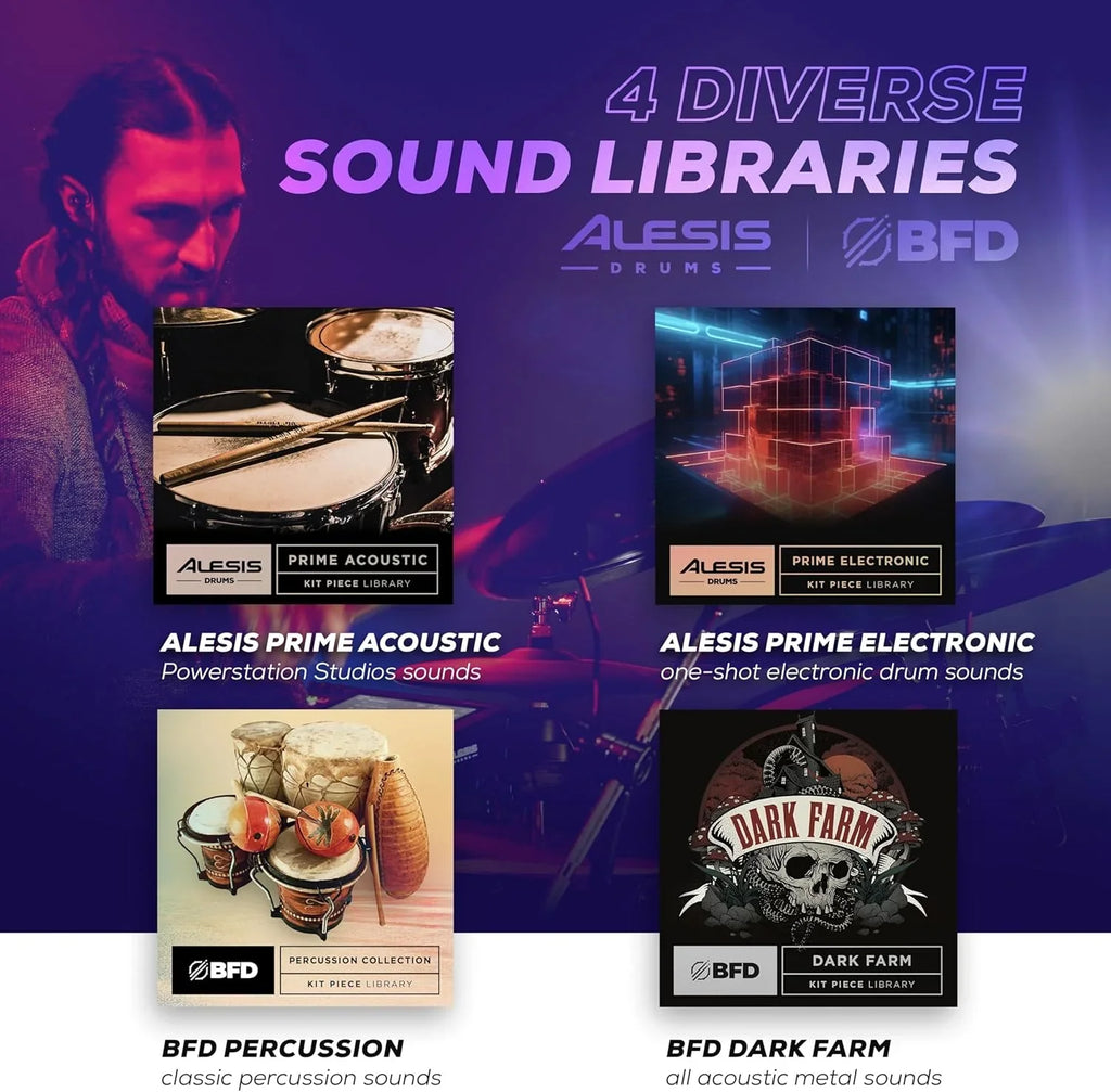 Batterie électronique Alison Strata Prime avec écran tactile et tête à grille double zone