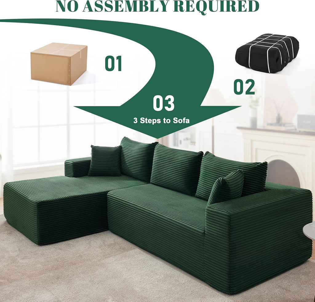 Canapé nuage de 110 pouces, canapé désossé dans le salon, canapé modulable avec sièges profonds