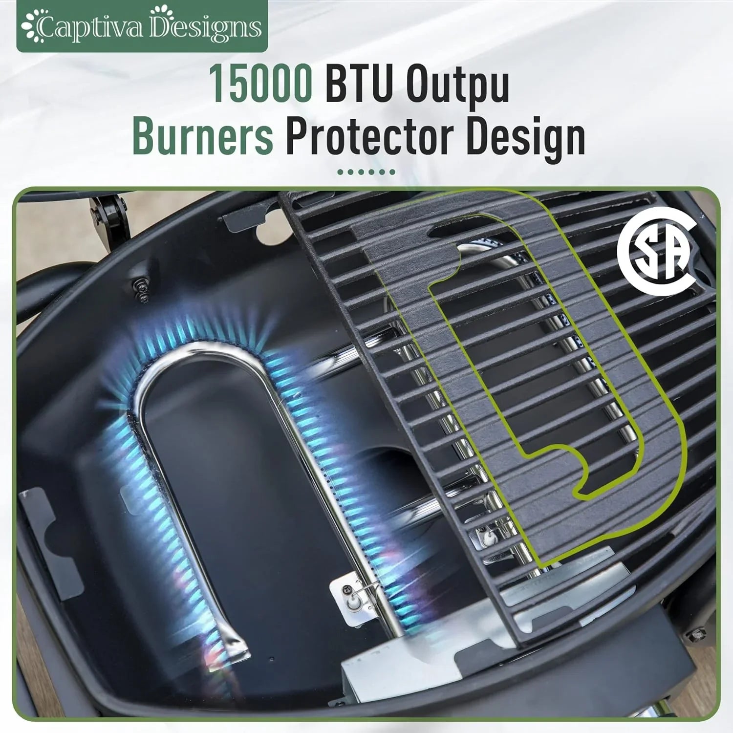 Barbecue au gaz propane à 4 brûleurs Captiva Designs 42 000 BTU