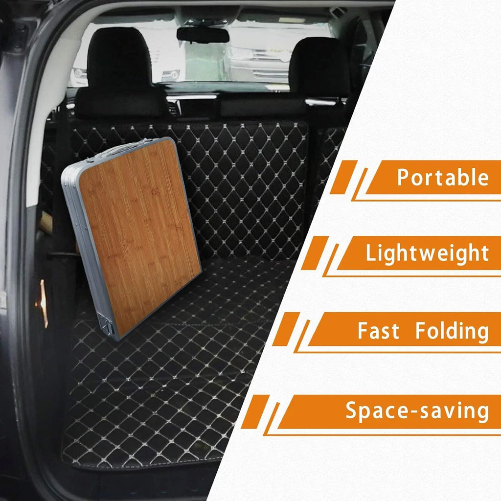 Table pliante d'extérieur en aluminium, légère, réglable en hauteur, avec rangement, pour barbecue, fête, camping