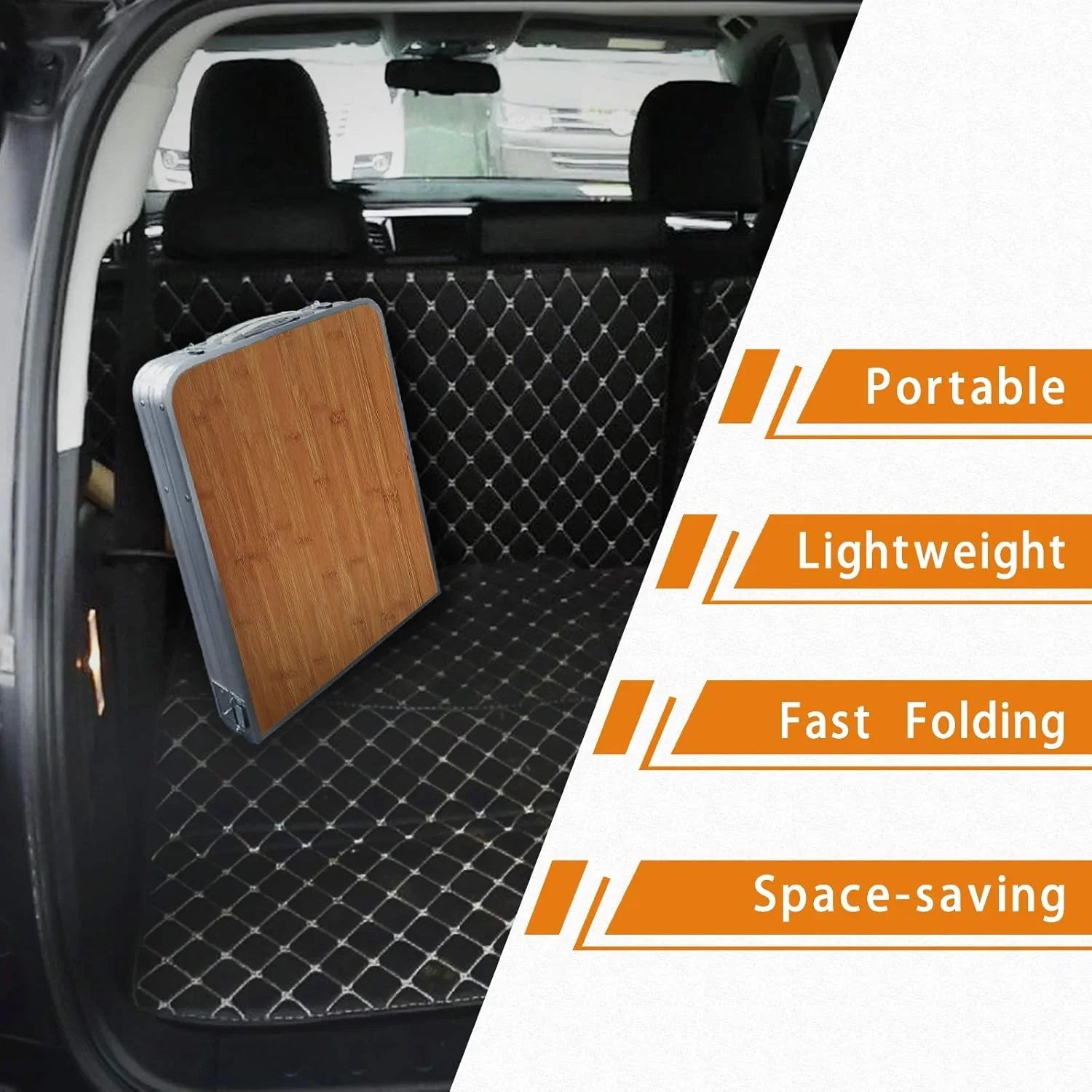 Table pliante d'extérieur en aluminium, légère, réglable en hauteur, avec rangement, pour barbecue, fête, camping