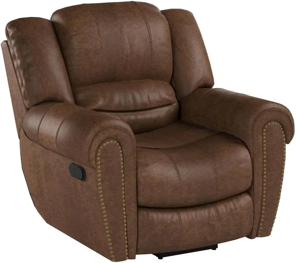 Fauteuil inclinable en cuir, fauteuil inclinable manuel traditionnel classique, canapé simple pour le salon