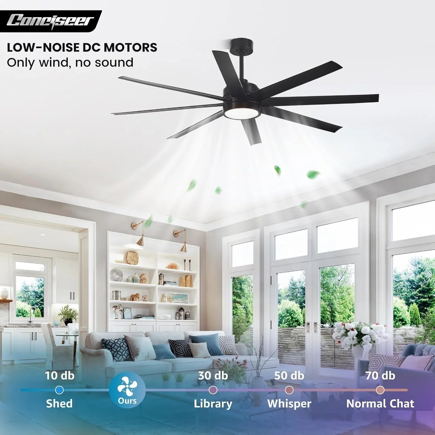 Ventilateur de plafond moderne 72 pouces chambre salon bibliothèque café extérieur/industriel