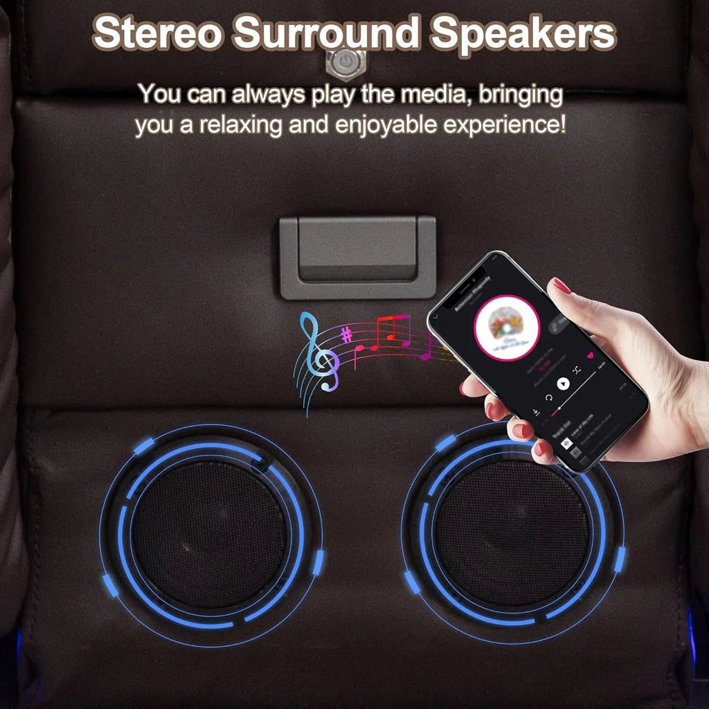 Canapé inclinable électrique TUNYI avec fonctions massage et chauffage, siège home cinéma avec console, canapé inclinable électrique pour camping-car