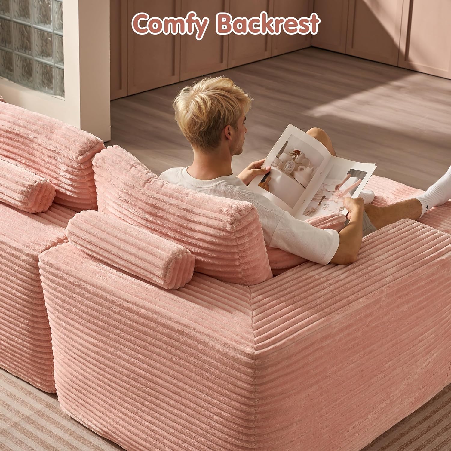 Canapé Ovios 104" Cloud Section Fauteuil en L, canapé modulaire moderne