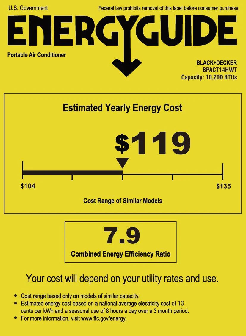 Climatiseur portatif BLACK+DECKER 8 000 BTU