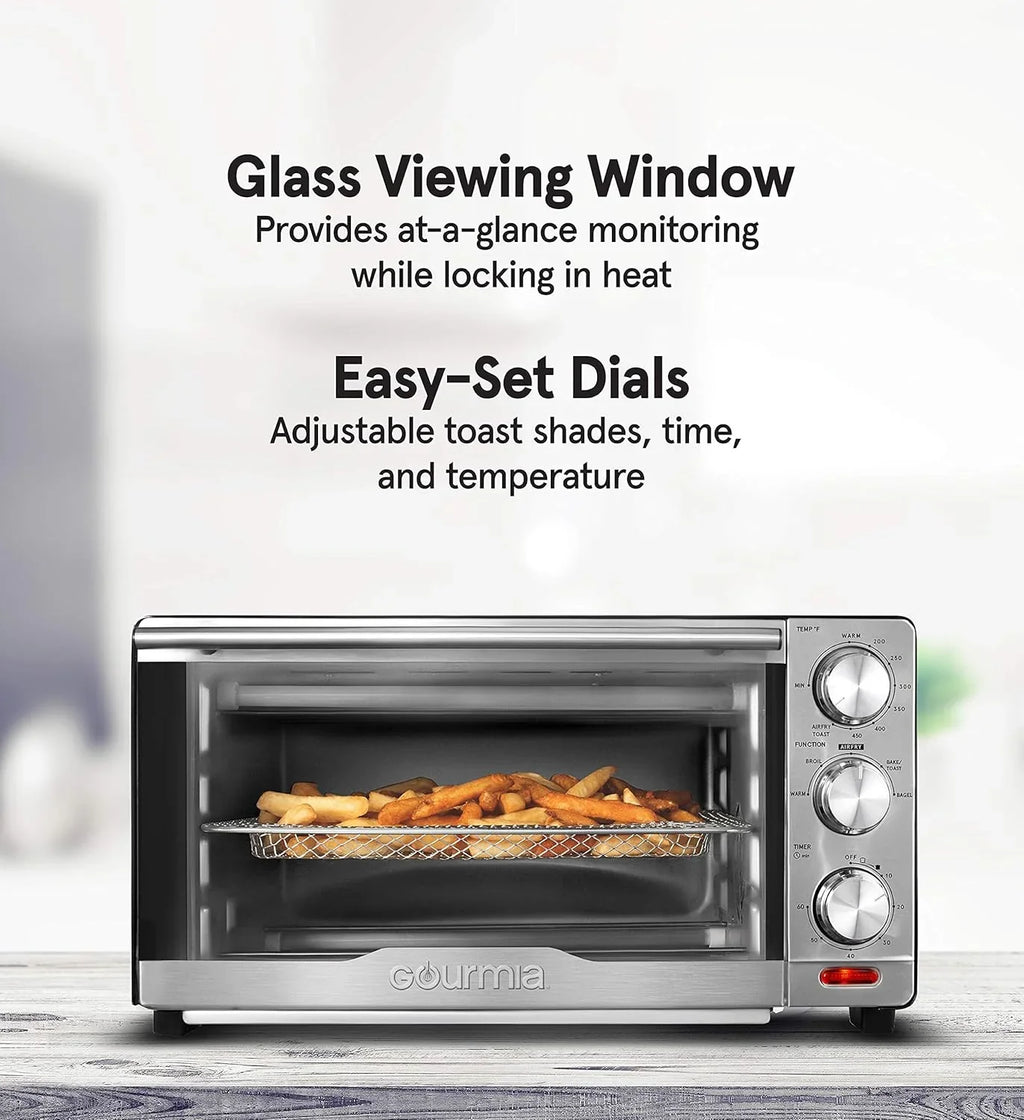 Friteuse à air combinée Gourmia avec 17 préréglages de cuisson, capacité de 24 L, grille de convection et plaque de cuisson