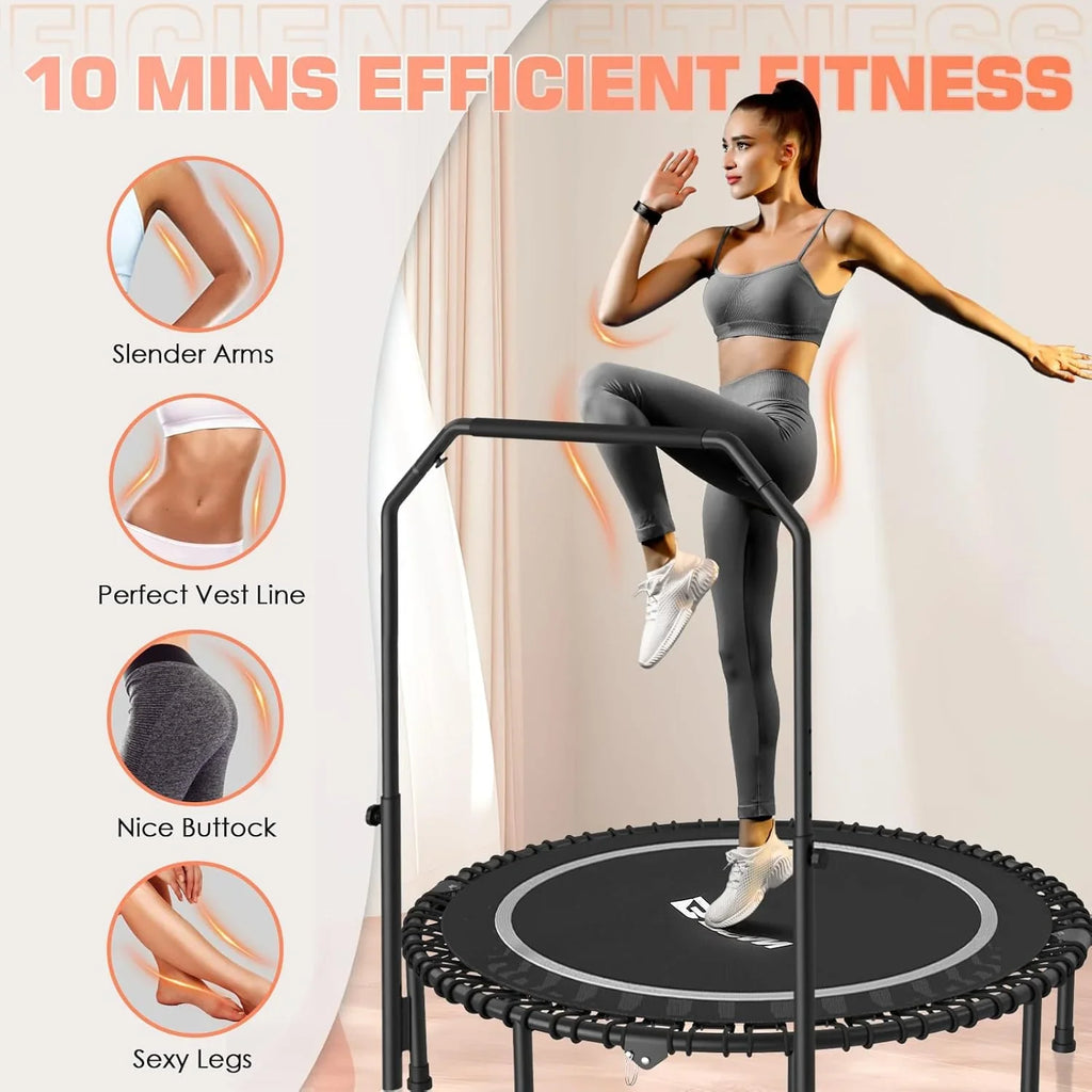 Mini-trampoline pliable BCAN 450/550 lb, trampoline de fitness 40"/48" stable et silencieux