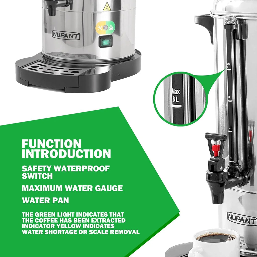 Cafetière professionnelle 15 litres en acier inoxydable 304