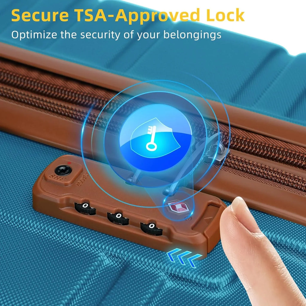 Ensemble de bagages 6 pièces, ensemble de valises rigides extensibles avec roulettes pivotantes, ensemble de bagages à roulettes légers