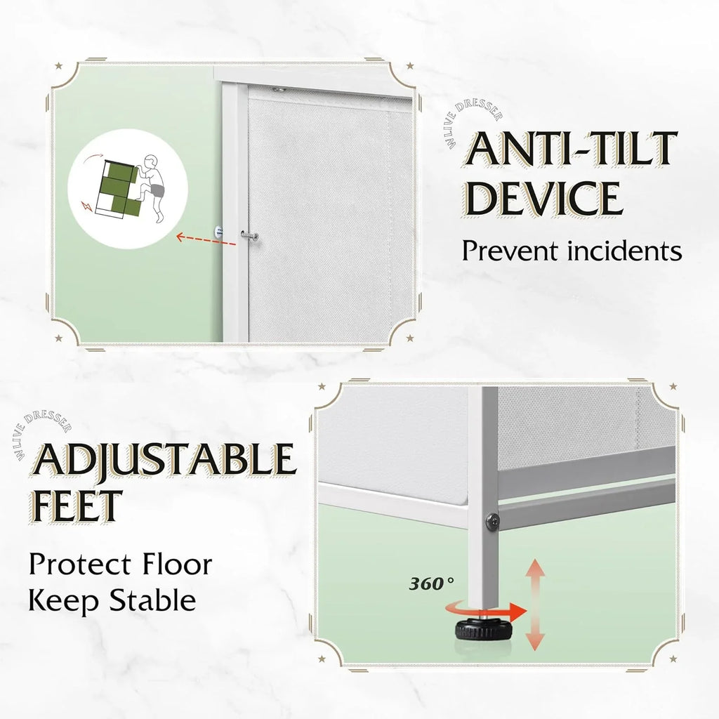 Unité de rangement avec 11 bacs en tissu, tiroirs de rangement avec cadre en acier, grande tour de rangement