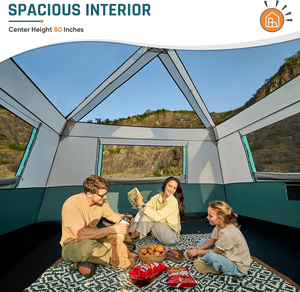 Tente à ouverture rapide, tente de camping familiale, tente de camping pop-up, grande tente imperméable pour le camping en plein air