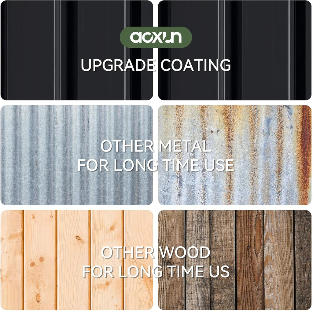 Abri de jardin en métal Aoxun 3,6 x 3 m, abri de jardin extérieur étanche, abri de jardin multifonctionnel en acier avec porte et serrure