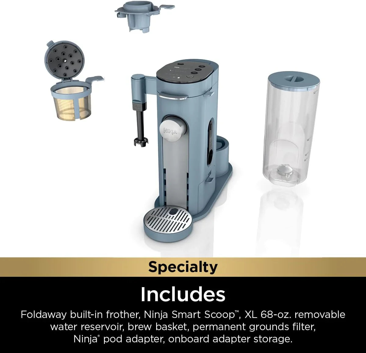 Cafetière mono-tasse Ninja Pods & Grounds, compatible avec les dosettes de café K-Cup