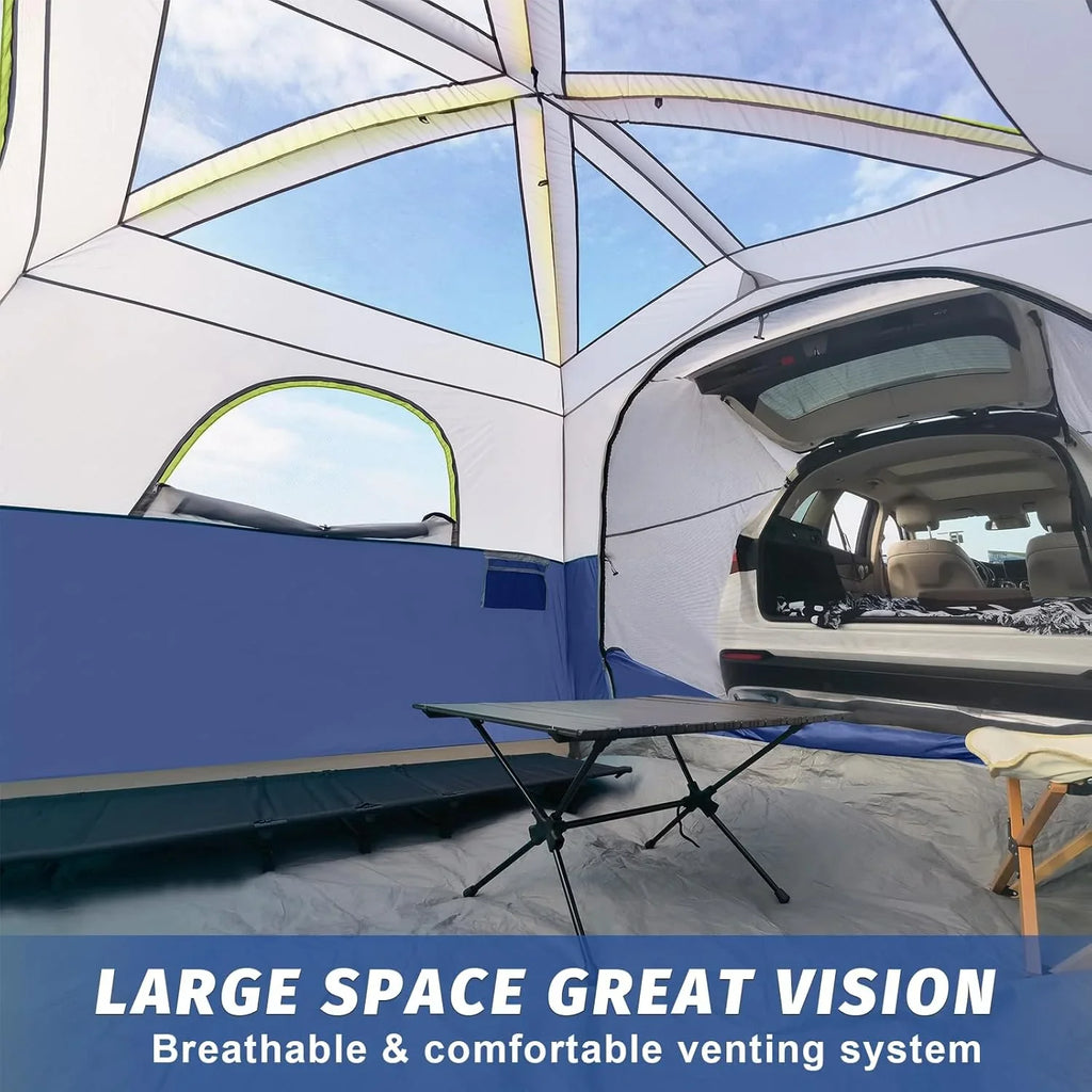Tente SUV pour camping, tente hayon SUV 6 personnes - Installation facile avec double toit