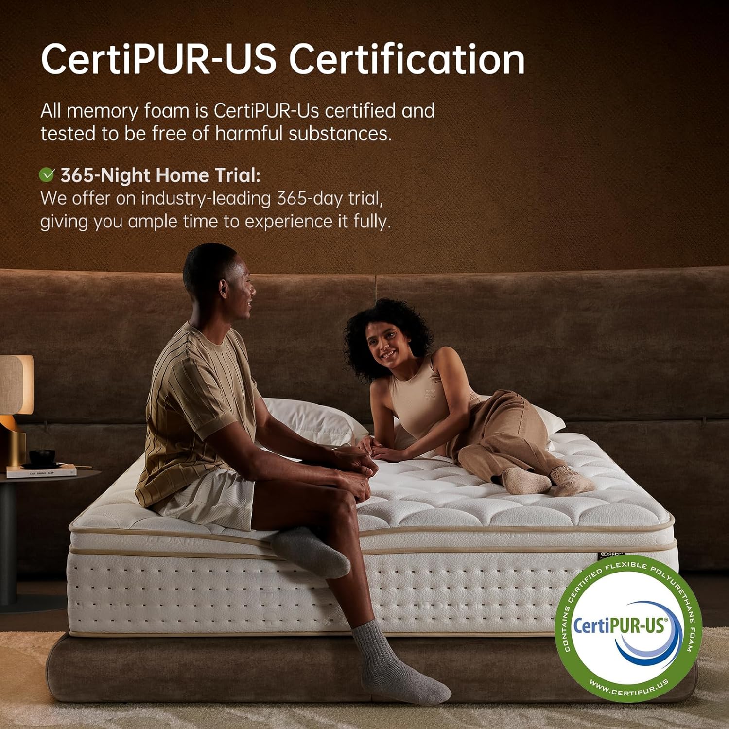 Matelas Queen de 12 pouces dans une boîte avec mousse à mémoire de forme pour un soutien lombaire supplémentaire