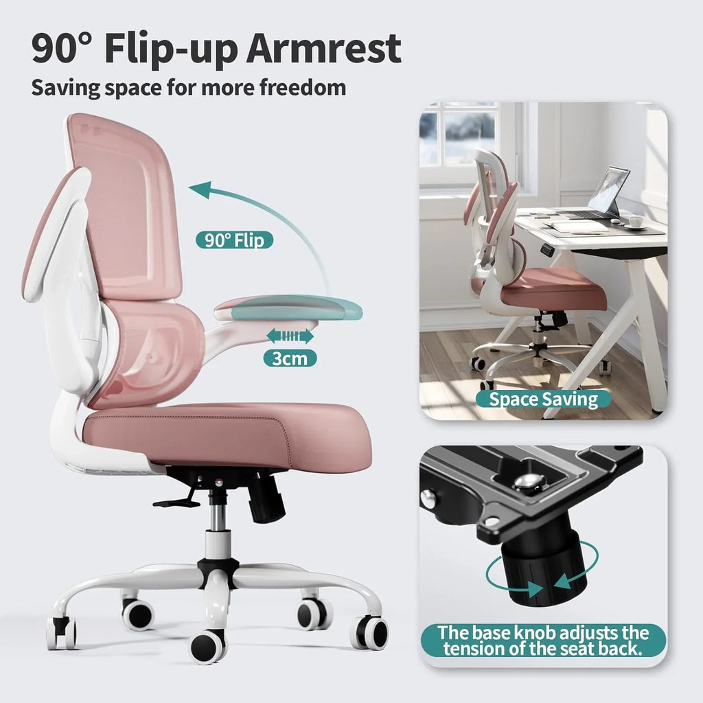 Chaise de bureau ergonomique TRALT, capacité de 150 kg, en maille, avec roulettes