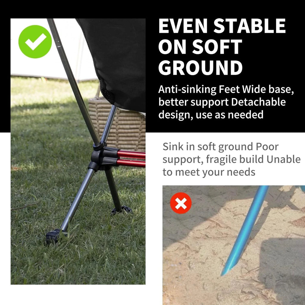 Chaise de camping ultralégère 2,12 lb Chaise de randonnée portable Chaise de randonnée pliante