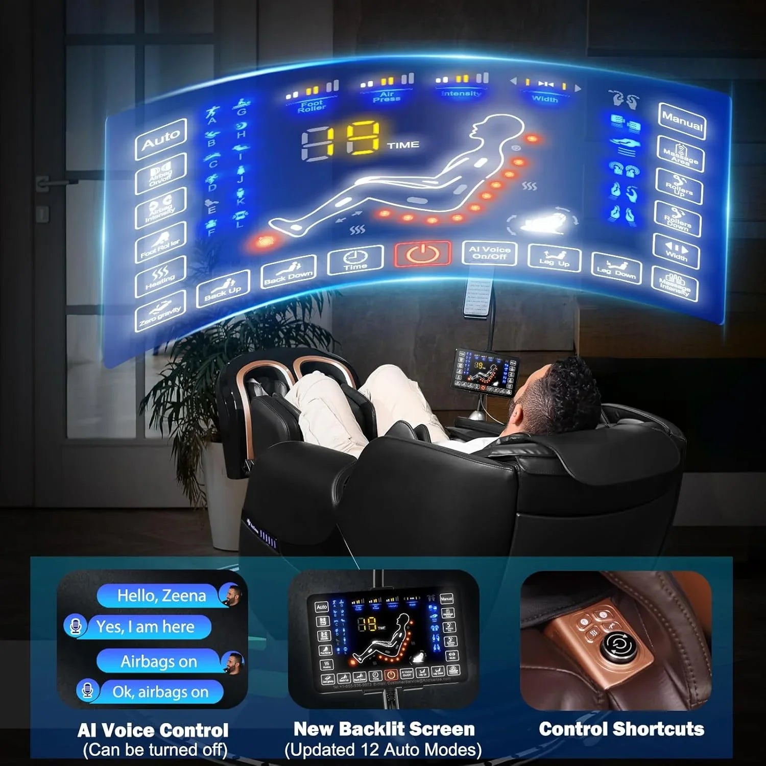 Fauteuil de massage complet 2025, fauteuil de massage Shiatsu Zero Gravity SL Track