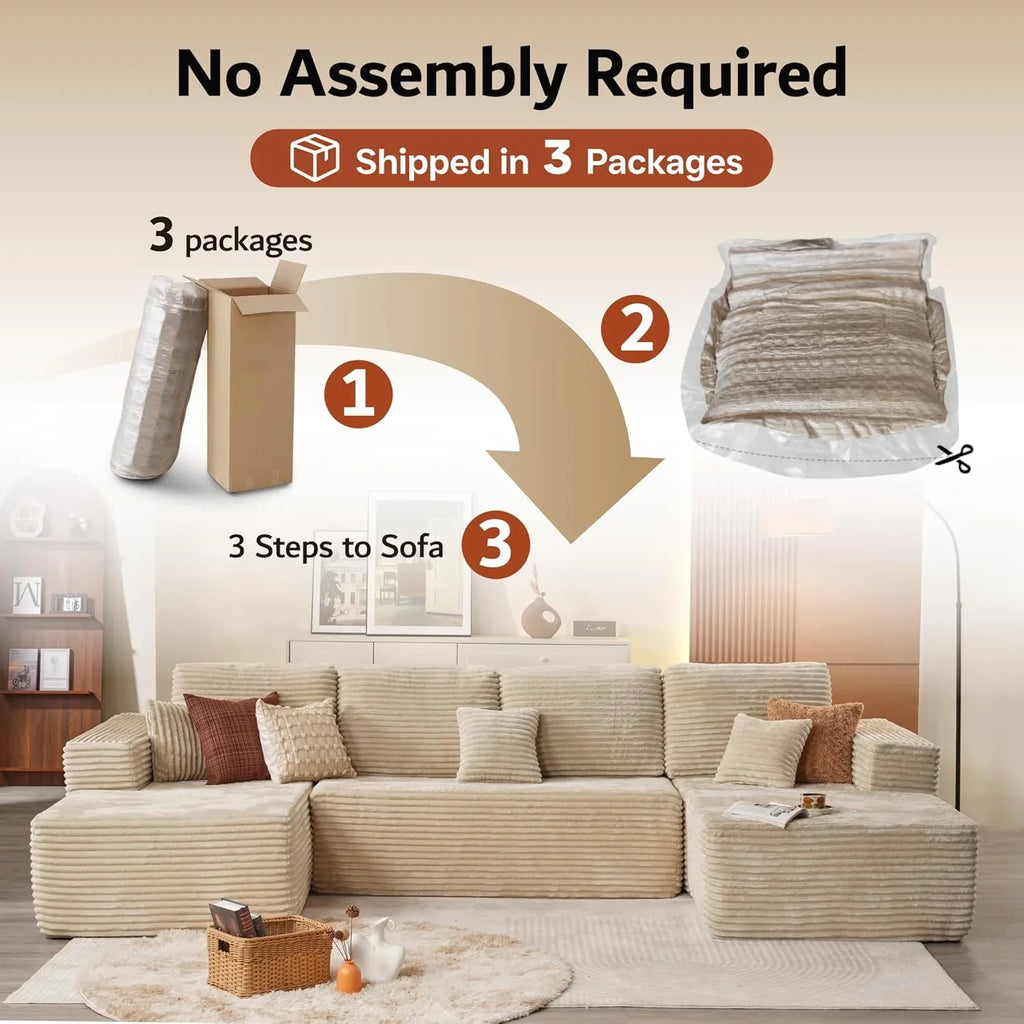 Canapé Ovios 104" Cloud Section Fauteuil en L, canapé modulaire moderne