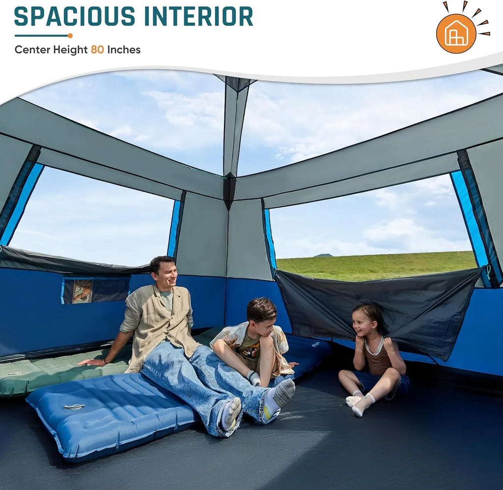 Tente à ouverture rapide, tente de camping familiale, tente de camping pop-up, grande tente imperméable pour le camping en plein air