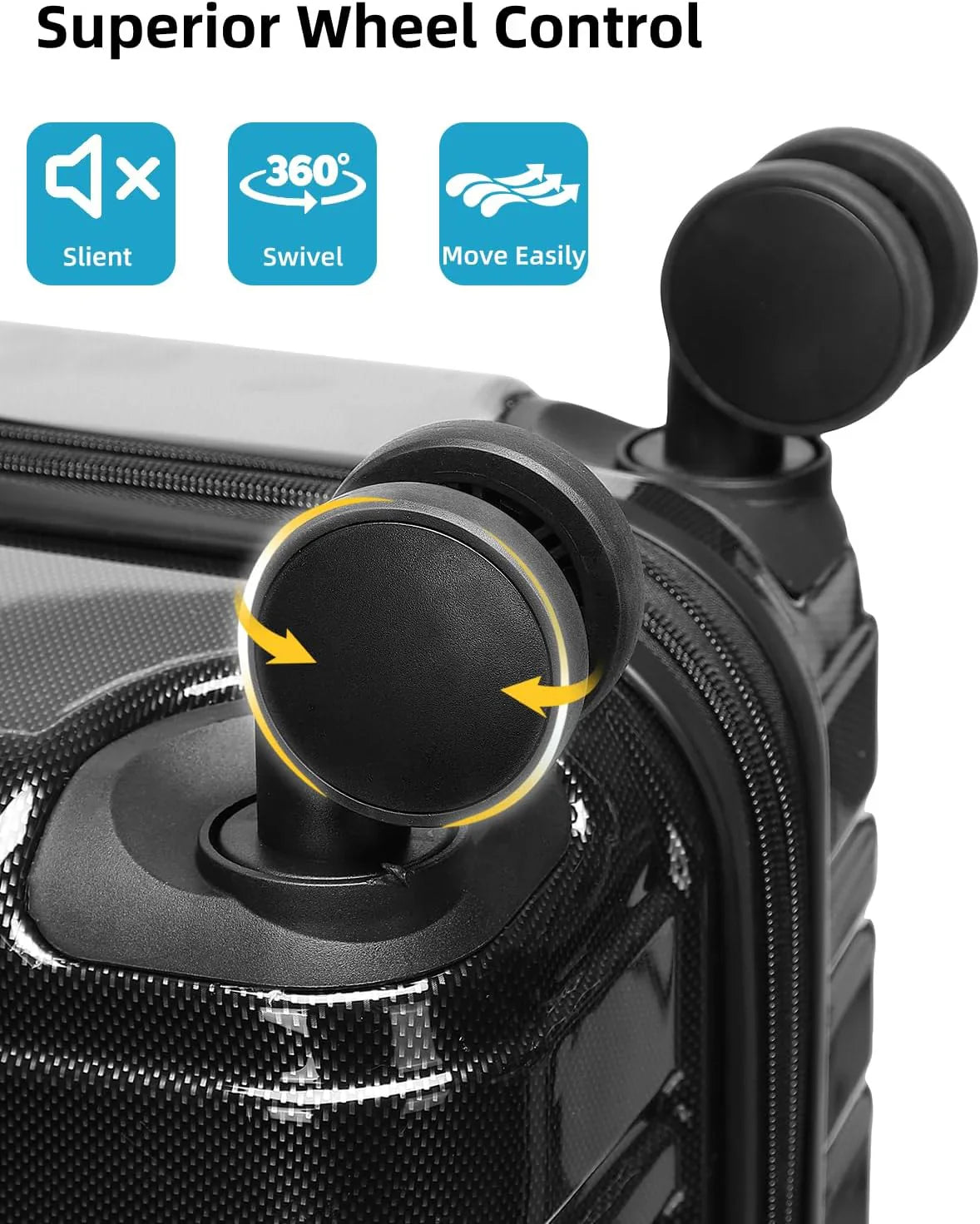 Ensemble de bagages 6 pièces, ensemble de valises rigides extensibles avec roulettes pivotantes, ensemble de bagages à roulettes légers