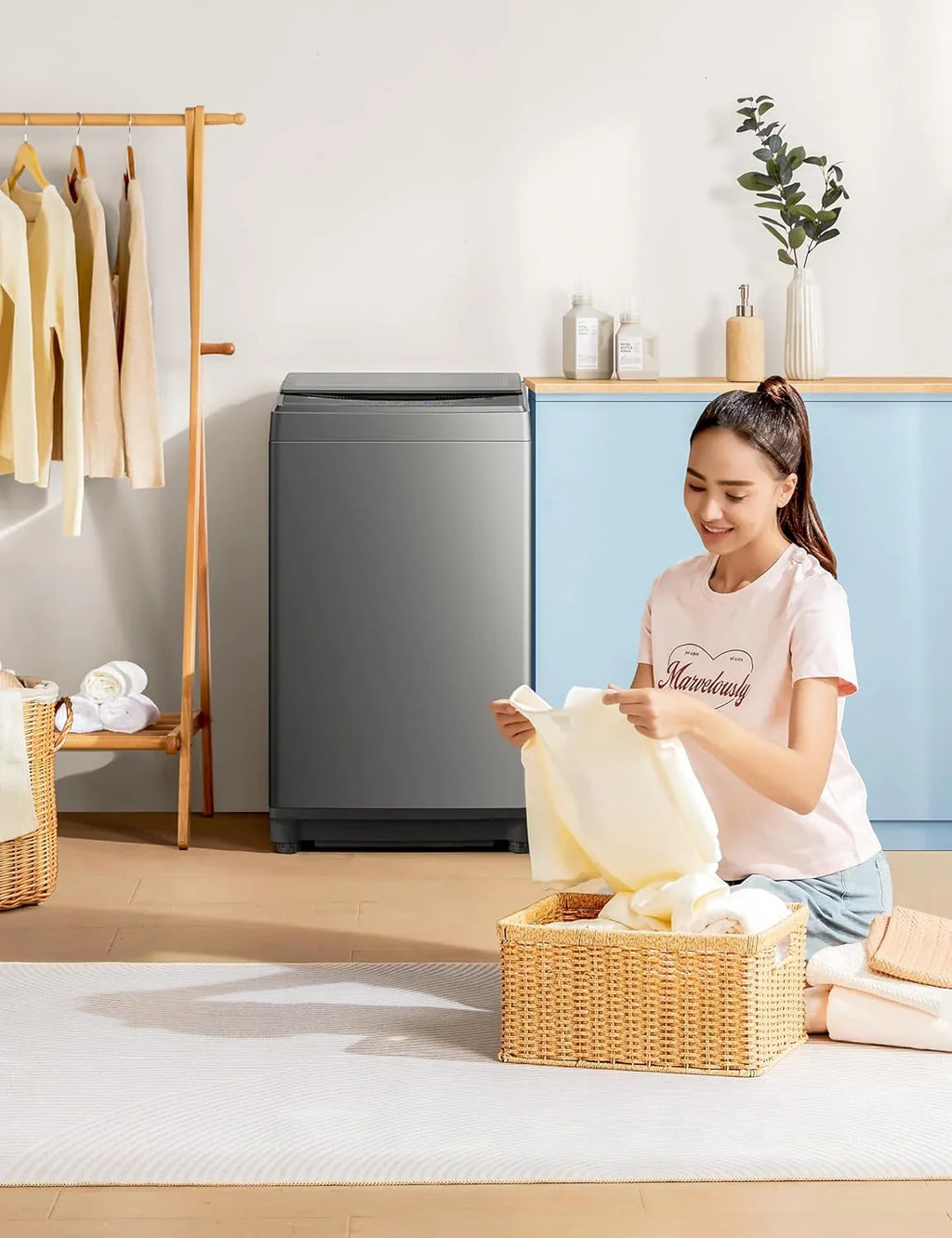 Machine à laver portable Comfee, 0,9 pied cube, avec écran LED et tambour intégré