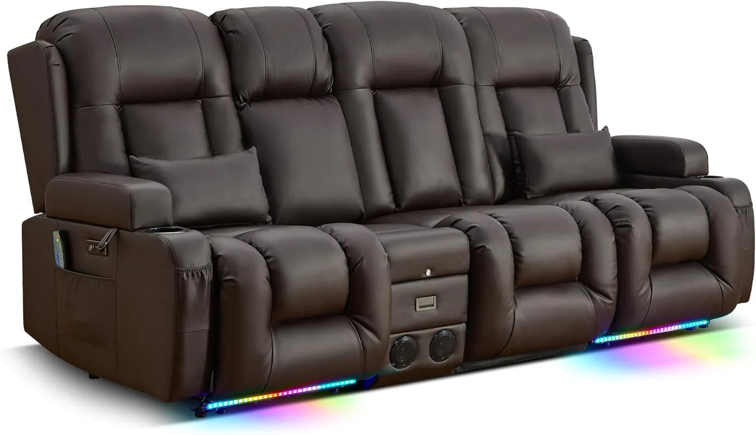 Canapé inclinable électrique TUNYI avec fonctions massage et chauffage, siège home cinéma avec console, canapé inclinable électrique pour camping-car