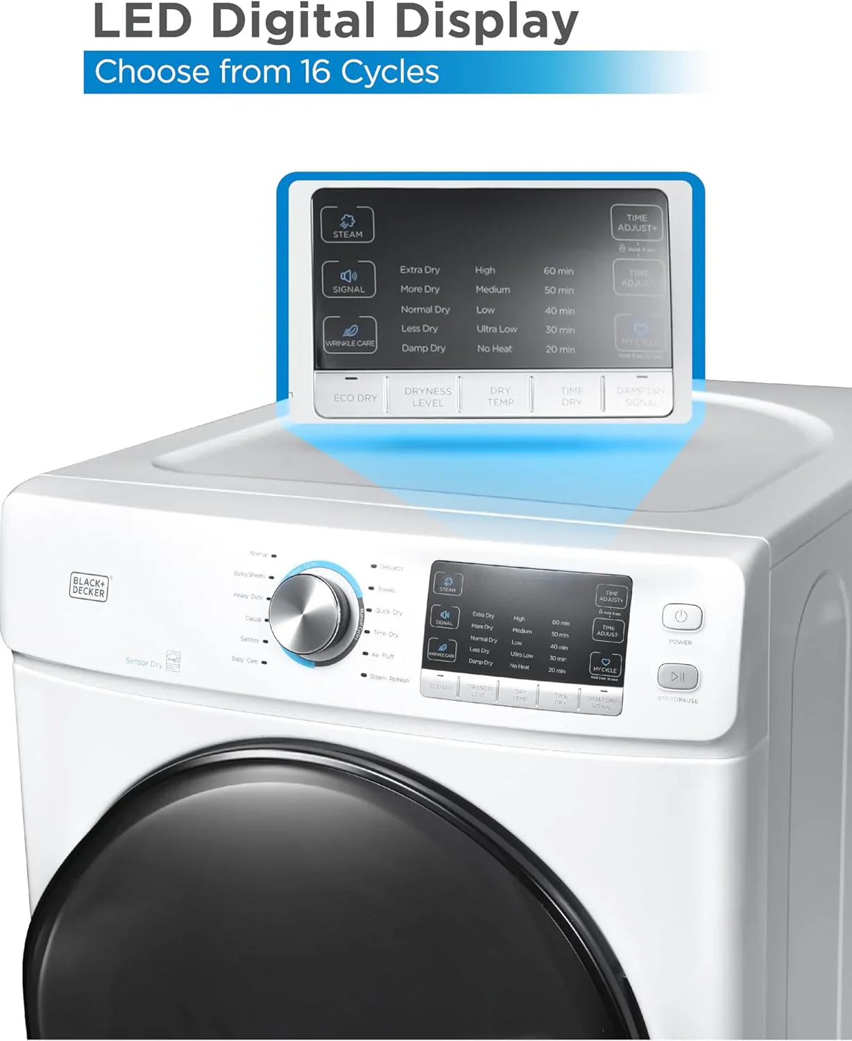 Sèche-linge compact, sèche-linge électrique de 1,5 pi³, 850 W, sèche-linge portatif ventilé de 120 V